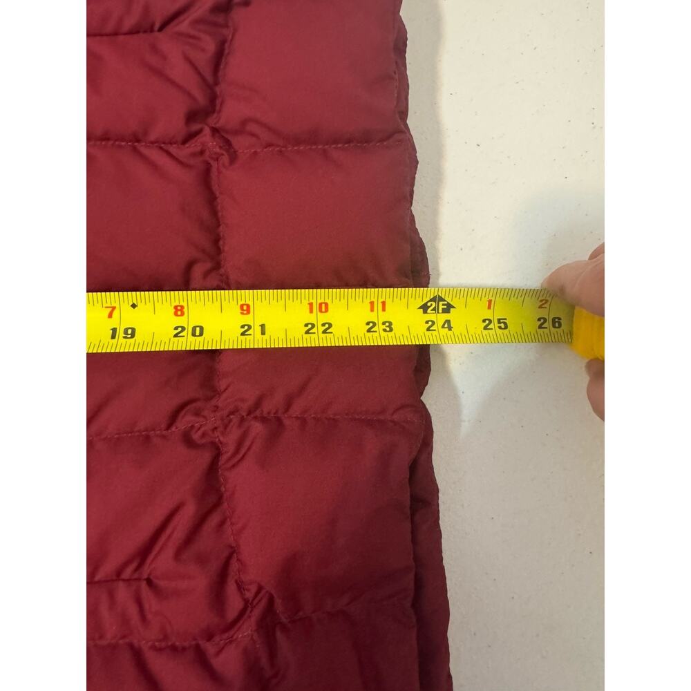 Eddie Bauer Vest Womens Small Maroon Goose Down Faux Fur Collar Zip Ski Lodge - Picture 10 of 14